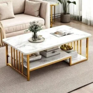 Nordic Table WHITE MDF Marble effect pattern Coffee table Kitchen & Dining Room Furniture Wooden Table Home & Kitchen