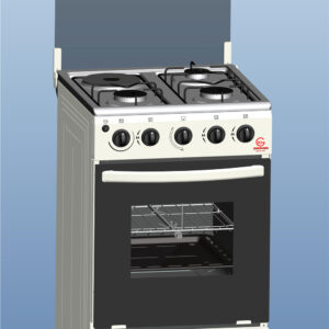 Eurochef EG55-3G1E+E OVEN Free Stand Glass Top Cooker,rotisserie Silver, 60L
