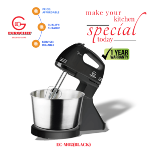 Eurochef EC-M01(Black) 7 Speed Handle Mixer Egg Beater For Kitchen