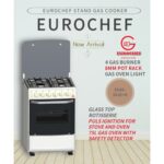 Eurochef EG65-4G+G OVEN Free Stand Glass Top Cooker,Rotisserie,White, 75L