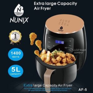 Nunix Air Fryer 5L 1400W Healthier Oil Free Fryers AF-5