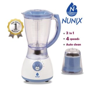 Nunix Blender, 2 In 1 Blender With Grinding Machine 1.5L AK 300 Blue
