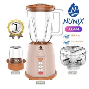 Nunix Blender, 3 In 1 Blender, Grinder & Chopper Model AK-444