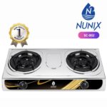 Nunix Cooker, 2 Burner Table Top Gas Cooker Stainless Steel + Gas Pipe and 13KG Regulator SC-001