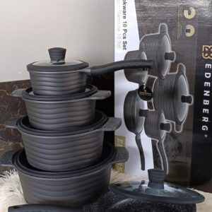 Black Edenberg Cooking Pots Set 10 PCS