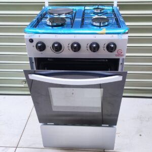 Eurochef EG55-3G1E+E OVEN Free Stand Glass Top Cooker,rotisserie Silver, 60L