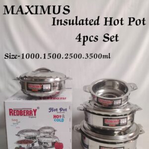 Redberry Maximus Insulated Stainless Steel 4pcs set Hotpot
