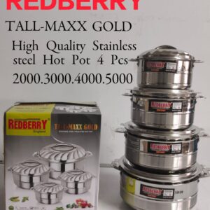 Redberry Tallmax Gold Stainless Steel Hotpot Set- 4 Pcs