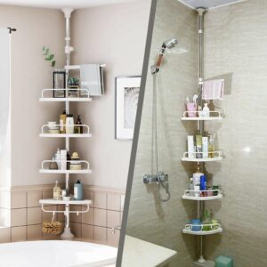 4 Layer Corner Shower Caddy, Adjustable Shower Shelf Organizer