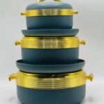 High Quality Forever Gold ELEGANT Unique 3 in 1 insulated Hotpots