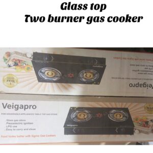 Veigapro Glass top Two burner gas cooker