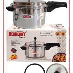 REDBERRY PREMIUM RANGE 7.5L ALUMINIUM PRESSURE COOKER, WITH GLASS LIDS WITH FREE EXTRA GASKET & SAFETY VALUE