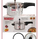 REDBERRY PREMIUM RANGE 5L ALUMINIUM PRESSURE COOKER, WITH GLASS LIDS WITH FREE EXTRA GASKET & SAFETY VALUE