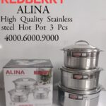 RED BERRY ALINA High Quality Stainless Steel Hot Pot 3 Pcs Set