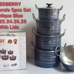 Redberry Casserole 5pcs set Blue with lids - Hammer Tone