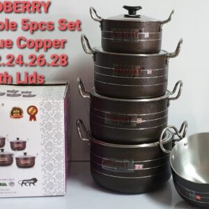 Redberry Casserole 5pcs set Copper with lids - Hammer Tone